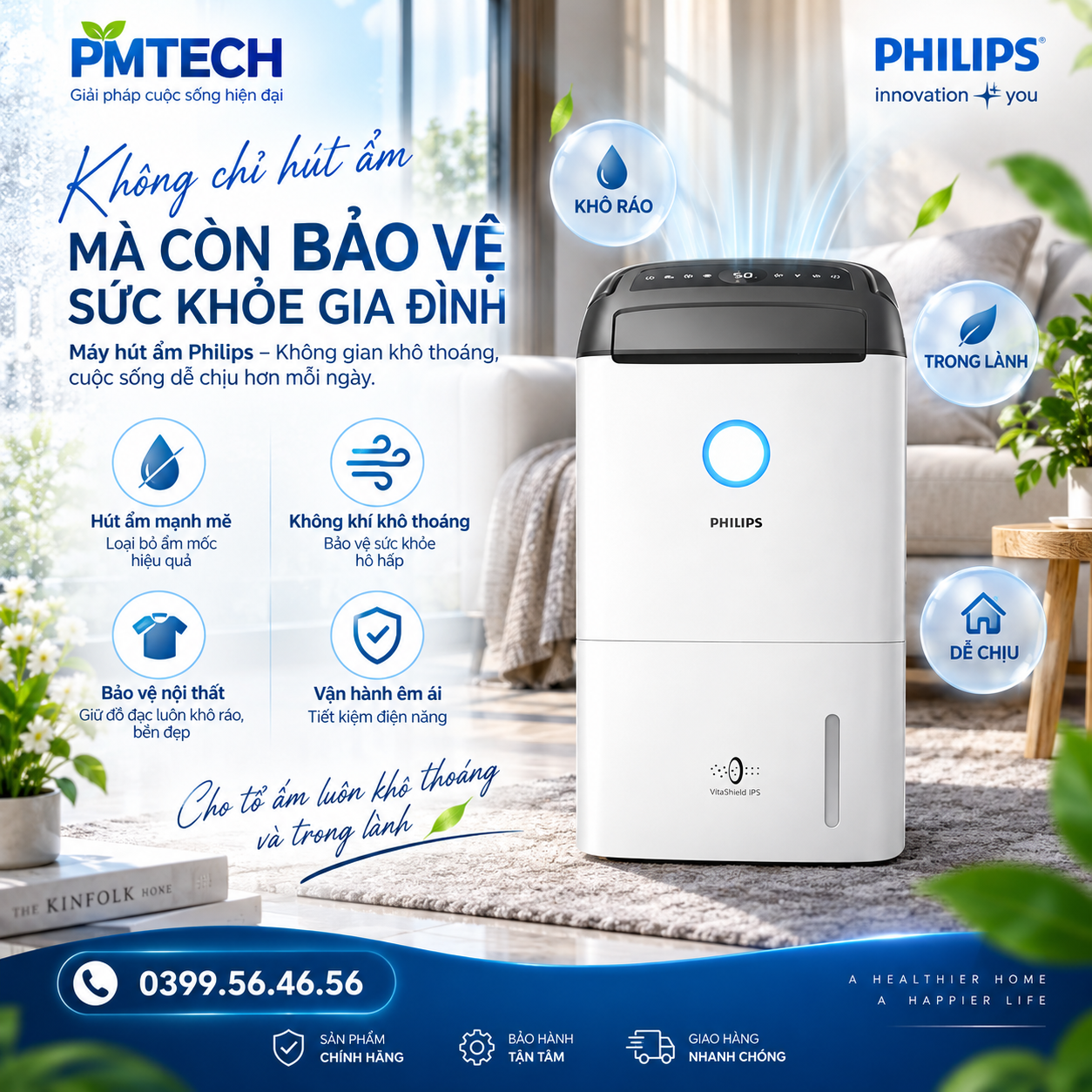 Máy hút ẩm và lọc không khí Philips DE5205 Serie 5000