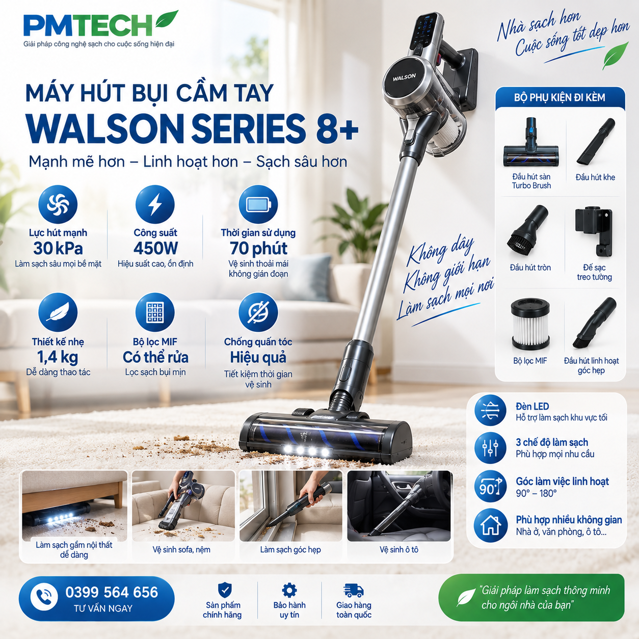 Máy hút bụi cầm tay Walson Series 8+ - Hình ảnh 2