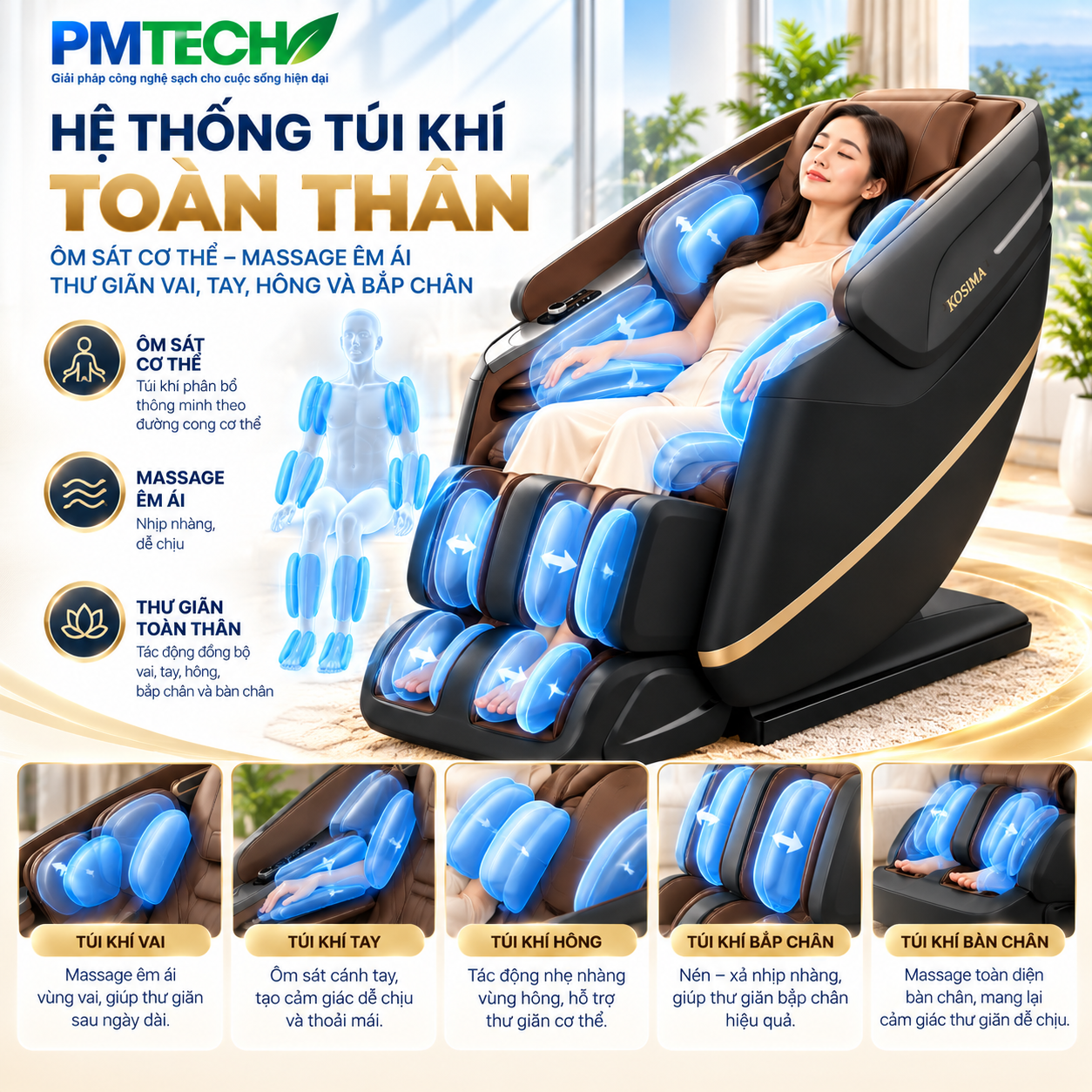 Ghế Massage Kosima Sonic X3000 – Trải nghiệm thư giãn hiện đại tại nhà - Hình ảnh 6