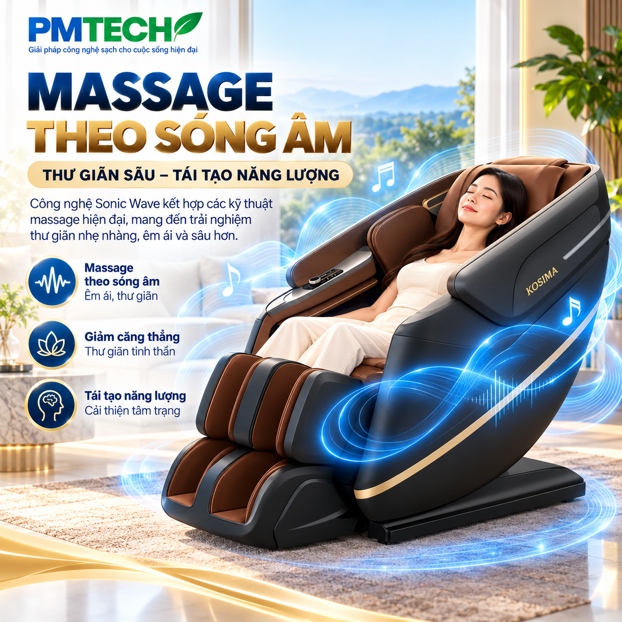 Ghế Massage Kosima Sonic X3000 – Trải nghiệm thư giãn hiện đại tại nhà - Hình ảnh 4