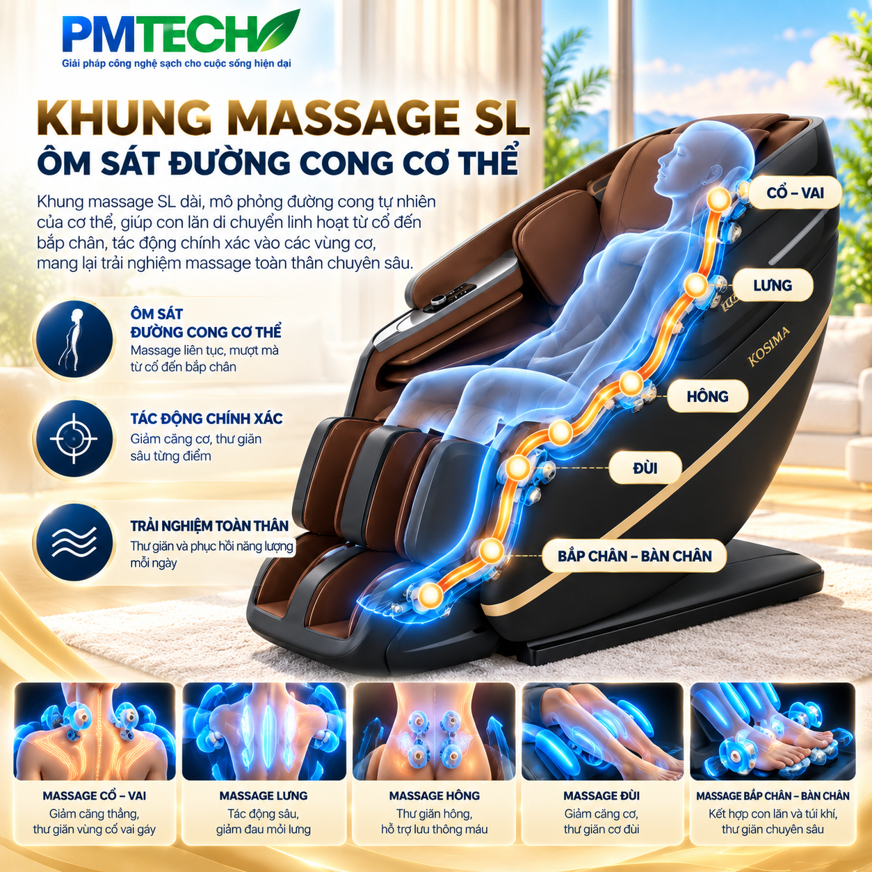 Ghế Massage Kosima Sonic X3000 – Trải nghiệm thư giãn hiện đại tại nhà - Hình ảnh 3