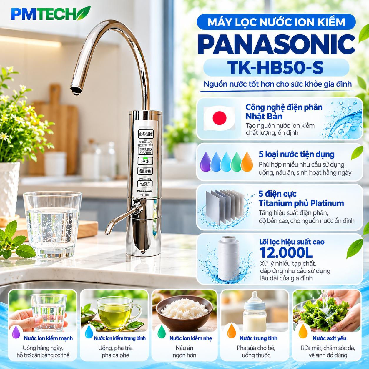 Máy lọc nước ion kiềm Panasonic TK-HB50-S – Công nghệ Nhật Bản - Hình ảnh 2