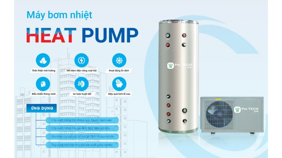 Máy nước nóng Heat pump PMTECH cho gia đình 200 lít – Giải pháp nước nóng tiết kiệm điện - Hình ảnh 2